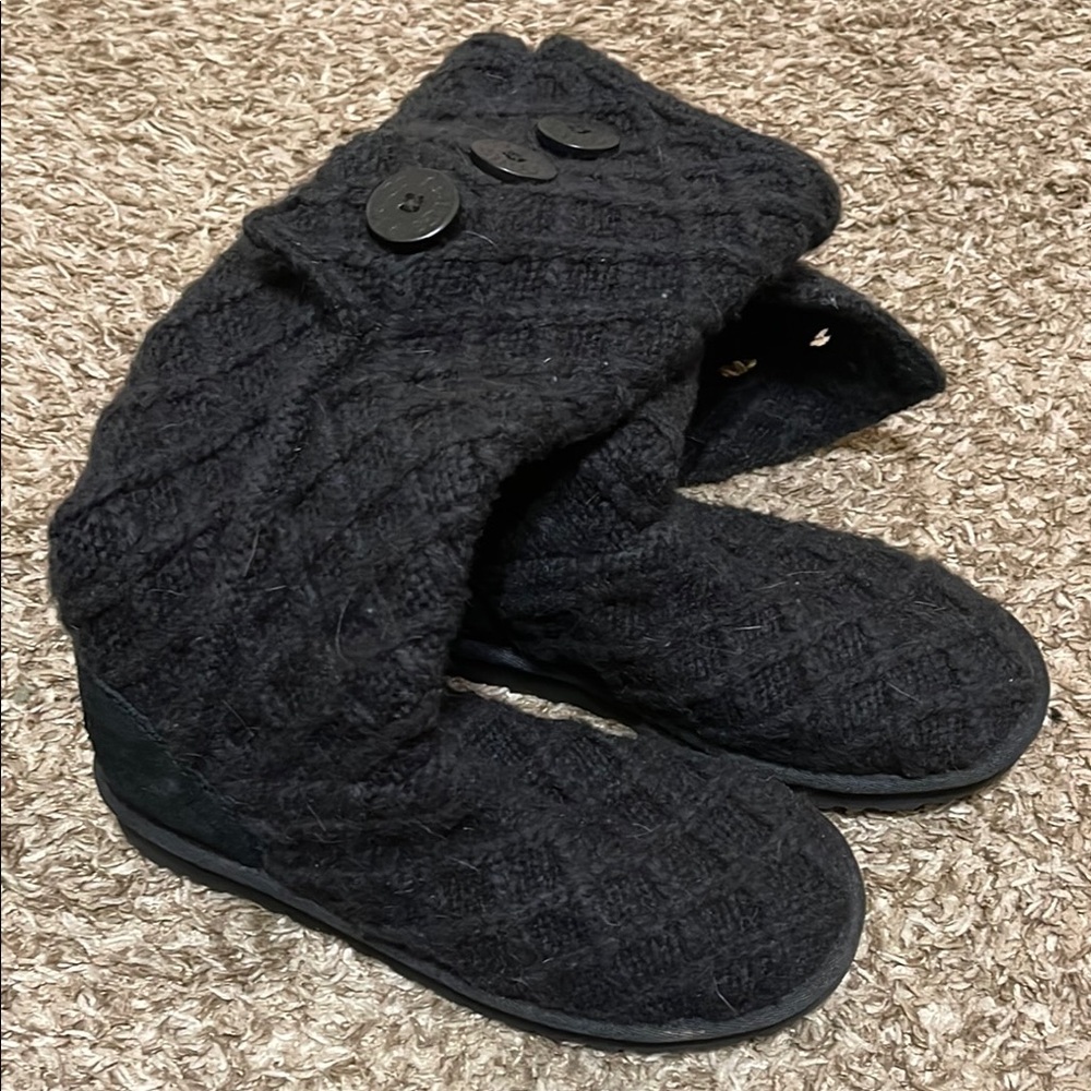 UGG Black Knit Boots